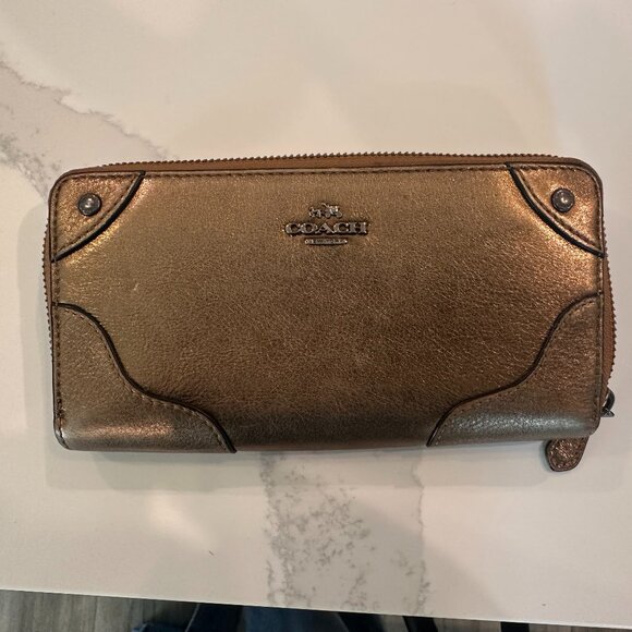 Coach Large Accordion Zip Wallet Gunmetal - Picture 4 of 4